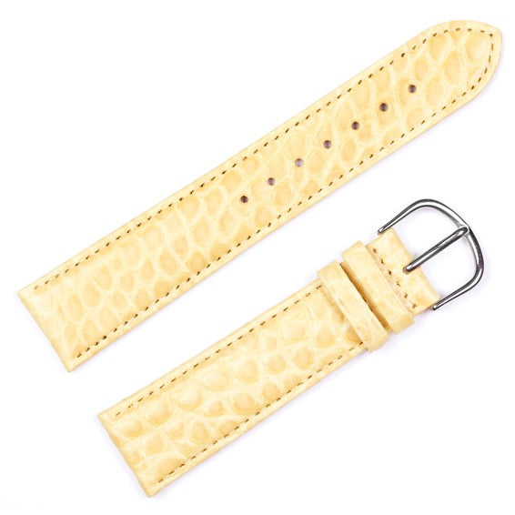 Louisana Alligator Natural 16MM Gold-tone Buckle Watch Band