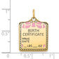 Enameled Pink Engravable BIRTH CERTIFICATE Charm - WBC