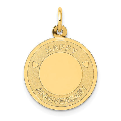 HAPPY ANNIVERSARY with Hearts Engravable Disc Charm - WBC