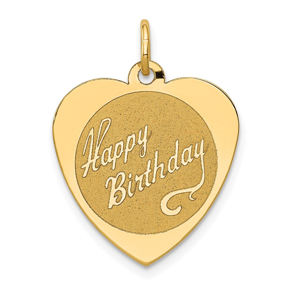 HAPPY BIRTHDAY Engravable Heart Disc Charm - WBC