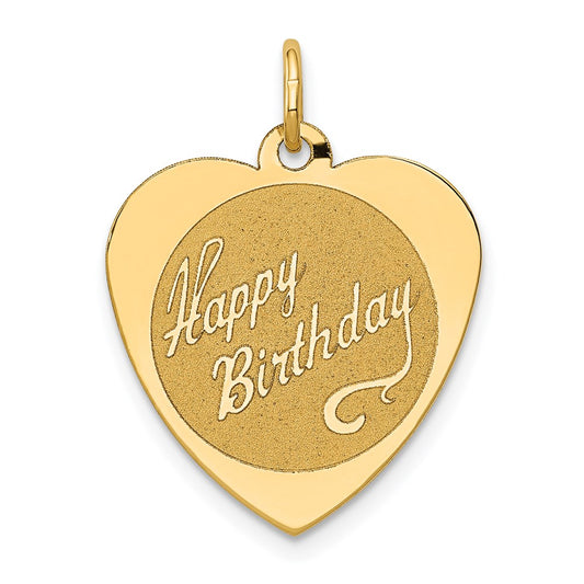 HAPPY BIRTHDAY Engravable Heart Disc Charm - WBC