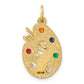 Multi-color CZ Stones Artist Palette Charm - WBC