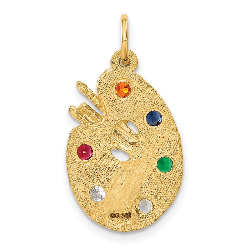 Multi-color CZ Stones Artist Palette Charm - WBC