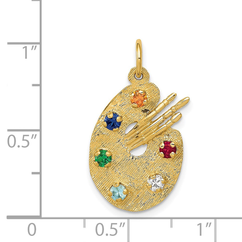 Multi-color CZ Stones Artist Palette Charm - WBC