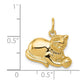 Solid Polished Open-Backed Cat with Ball Charm - WBC