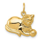 Solid Polished Open-Backed Cat with Ball Charm - WBC