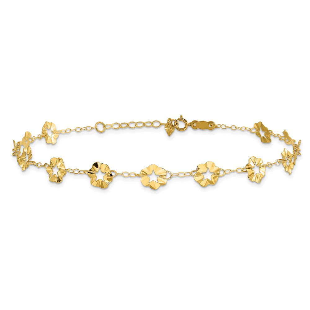Ruffle Star Flowers Plus Extender - Total Anklet - WBC
