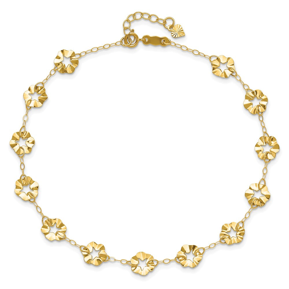 Ruffle Star Flowers Plus Extender - Total Anklet - WBC