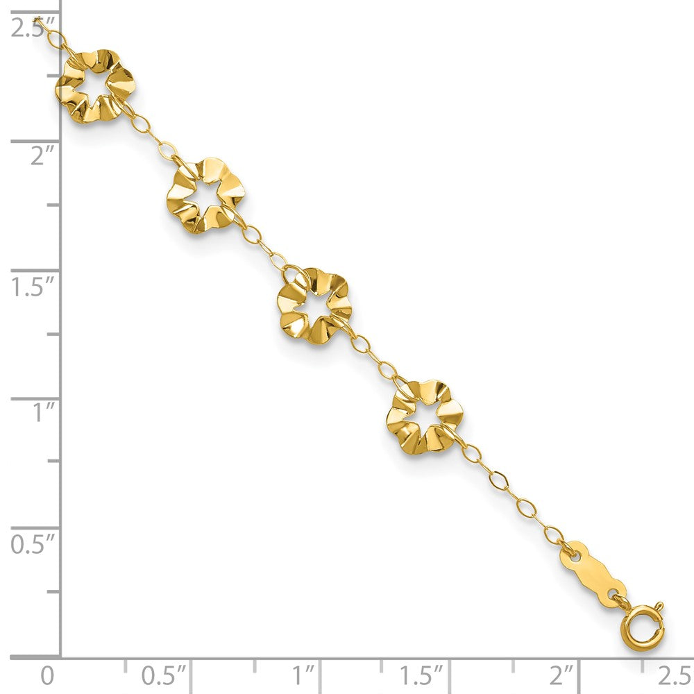 Ruffle Star Flowers Plus Extender - Total Anklet - WBC