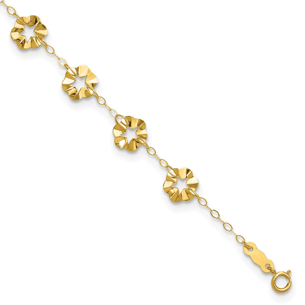 Ruffle Star Flowers Plus Extender - Total Anklet - WBC