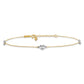 Two-tone Diamond-cut Triple Puffed Hearts Plus Extender - Total Anklet - WBC