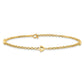 Polished Puffed Heart 3-Station Anklet - WBC