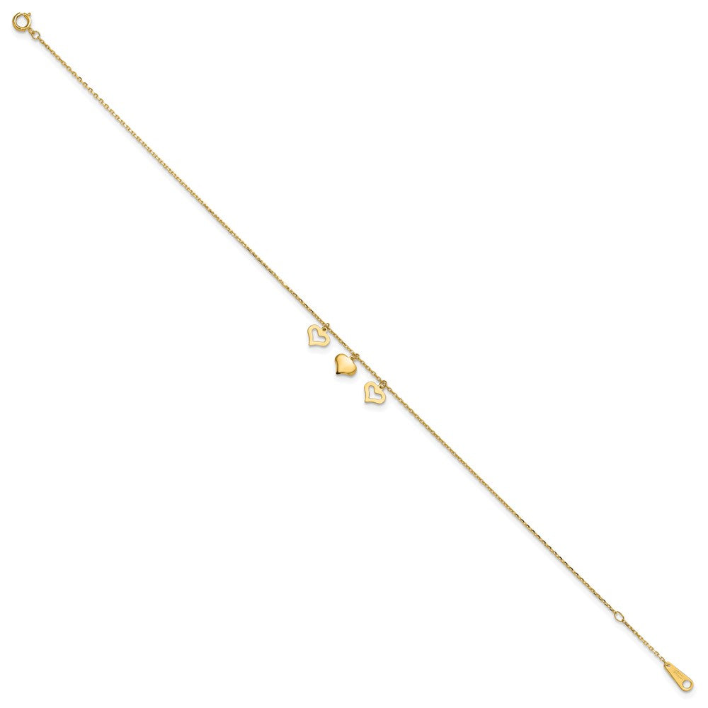 Three Heart Dangles Plus Extender - Total Anklet - WBC