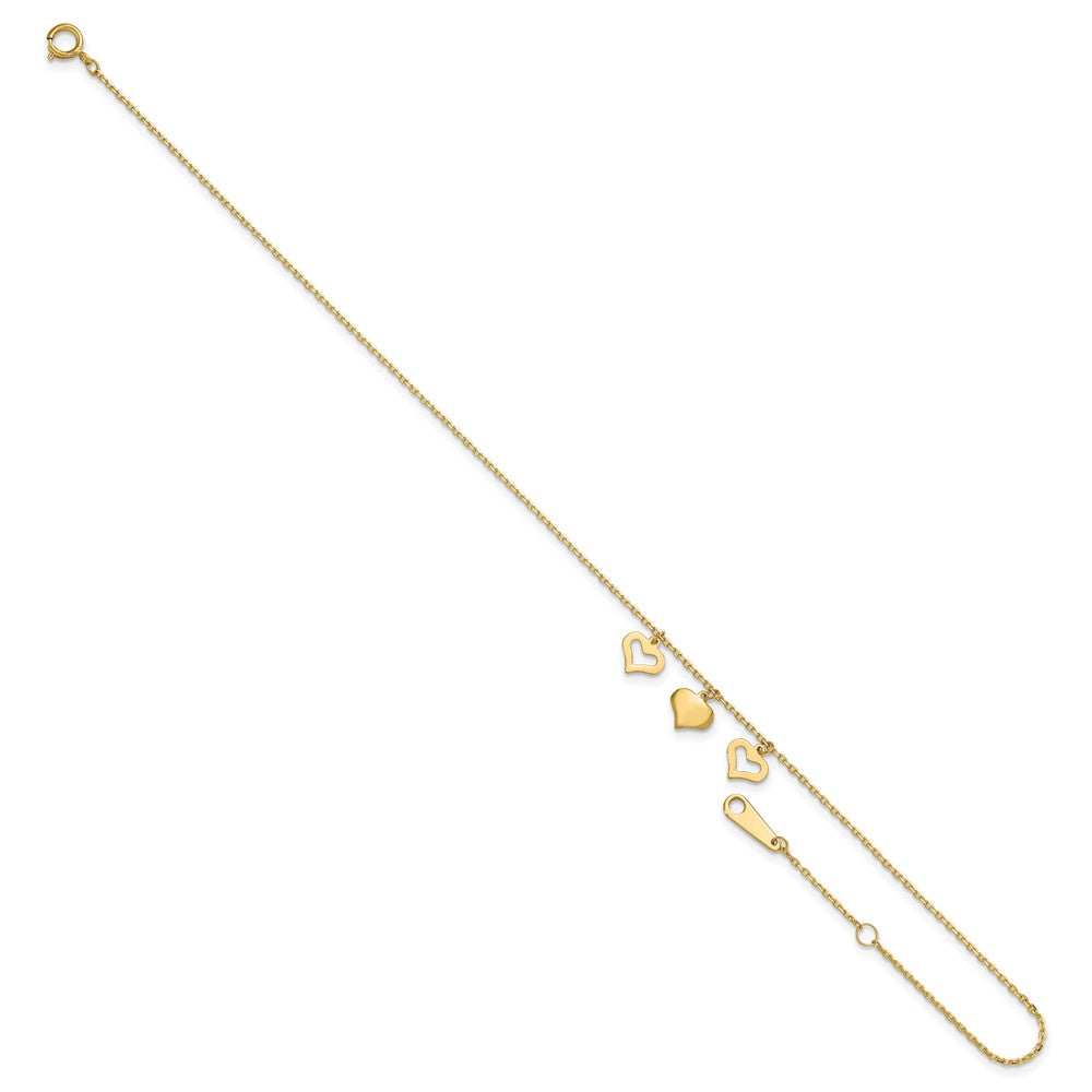 Three Heart Dangles Plus Extender - Total Anklet - WBC