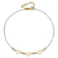 Two-tone Three Hearts and Diamond-cut Beads Plus Extender - Total Anklet - WBC