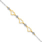 Two-tone Three Hearts and Diamond-cut Beads Plus Extender - Total Anklet - WBC