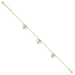Two-tone Twisted Diamond-cut 3 Heart Dangles Plus Extender - Total Anklet - WBC