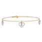 Two-tone Twisted Diamond-cut 3 Heart Dangles Plus Extender - Total Anklet - WBC