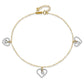 Two-tone Twisted Diamond-cut 3 Heart Dangles Plus Extender - Total Anklet - WBC