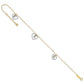 Two-tone Twisted Diamond-cut 3 Heart Dangles Plus Extender - Total Anklet - WBC