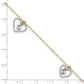 Two-tone Twisted Diamond-cut 3 Heart Dangles Plus Extender - Total Anklet - WBC