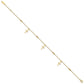 Diamond-cut 3 Cross Dangles and Beads Plus Extender - Total Anklet - WBC