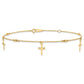 Diamond-cut 3 Cross Dangles and Beads Plus Extender - Total Anklet - WBC