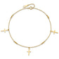 Diamond-cut 3 Cross Dangles and Beads Plus Extender - Total Anklet - WBC