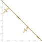 Diamond-cut 3 Cross Dangles and Beads Plus Extender - Total Anklet - WBC