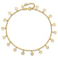 Polished and Textured Dangle Stars Plus Star Dangle Extender - Total Anklet - WBC