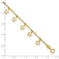 Polished and Textured Dangle Stars Plus Star Dangle Extender - Total Anklet - WBC