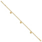 Polished Curb Chain with 3 Puffed Heart Dangles Plus Extender - Total Anklet - WBC