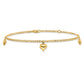 Polished Curb Chain with 3 Puffed Heart Dangles Plus Extender - Total Anklet - WBC