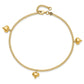 Polished Curb Chain with 3 Puffed Heart Dangles Plus Extender - Total Anklet - WBC
