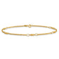 Polished and Diamond-cut 5-Station Beaded Mixed Link Anklet - WBC