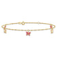 Pink and Enameled Butterfly Dangles Plus Extender - Total Anklet - WBC