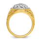 IBGoodman Two-tone Men's Polished Filigree 1 Carat AA Quality Diamond Round Cluster Ring Mounting - WBC