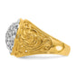 IBGoodman Two-tone Men's Polished Filigree 1 Carat AA Quality Diamond Round Cluster Ring Mounting - WBC
