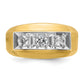 IBGoodman Two-tone Men's Polished and Satin 3-Stone 1/2 Carat AA Quality Diamond Ring - WBC