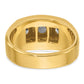 IBGoodman Two-tone Men's Polished and Satin 3-Stone 1/2 Carat AA Quality Diamond Ring - WBC