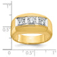 IBGoodman Two-tone Men's Polished and Satin 3-Stone 1/2 Carat AA Quality Diamond Ring - WBC