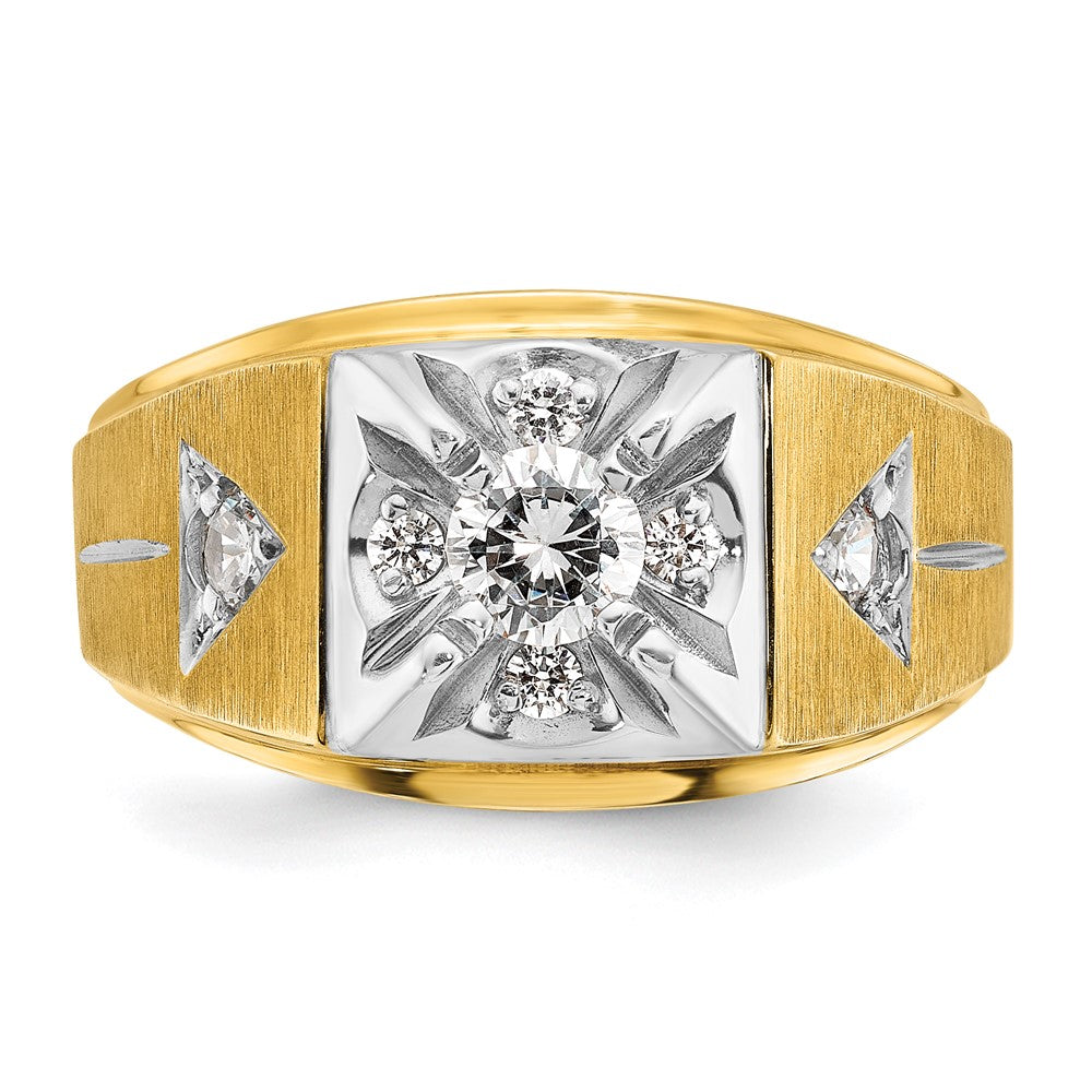 IB Goodman Two-tone Mens Polished and Satin 3/4 carat Diamond Complete Ring - WBC