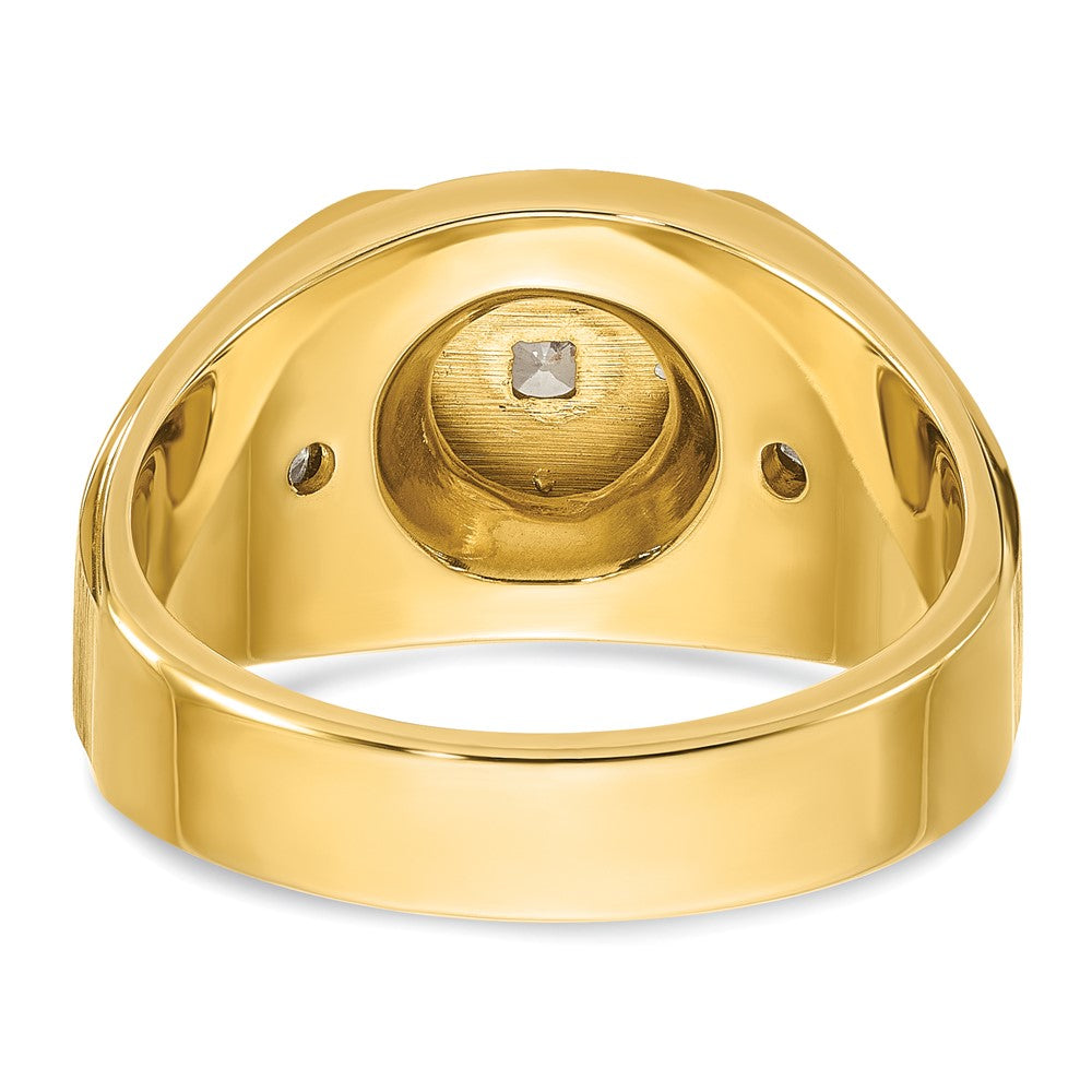 IB Goodman Two-tone Mens Polished and Satin 3/4 carat Diamond Complete Ring - WBC