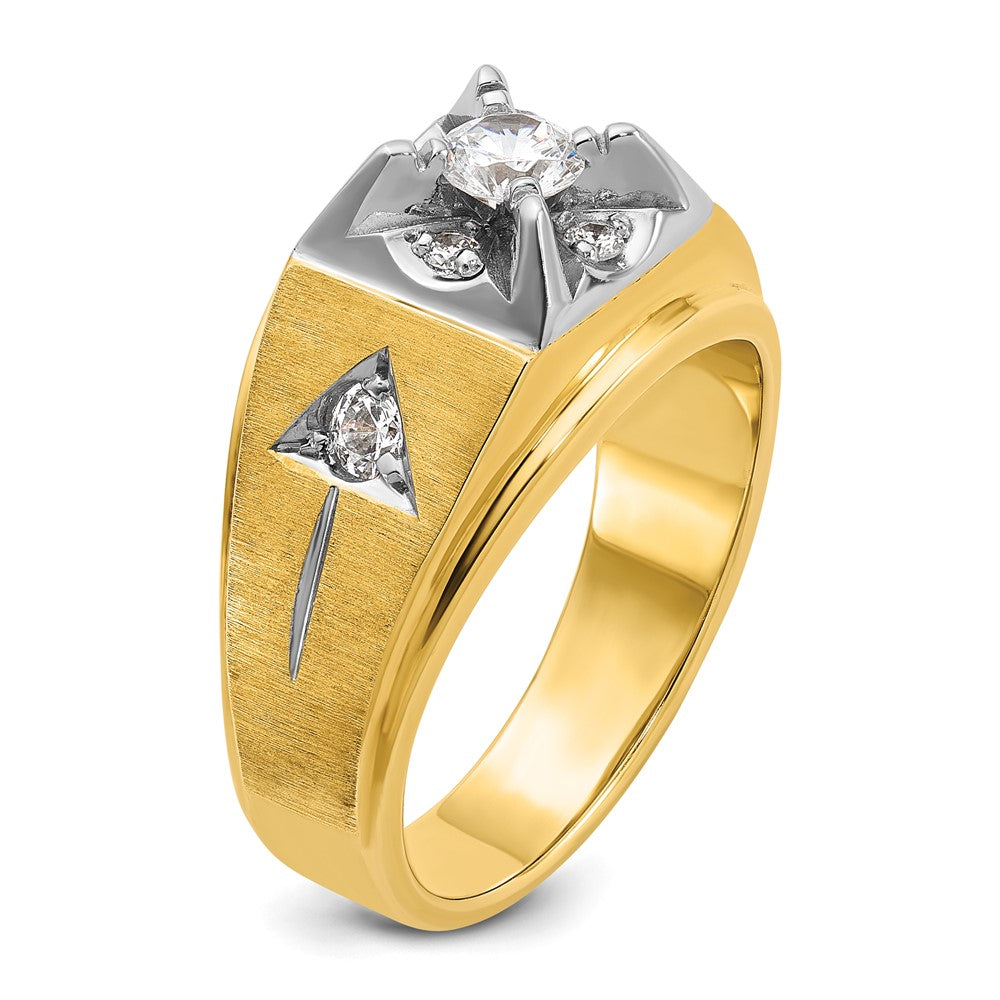 IB Goodman Two-tone Mens Polished and Satin 3/4 carat Diamond Complete Ring - WBC