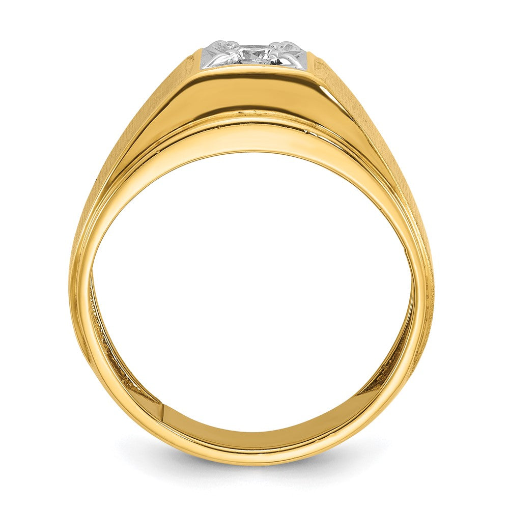 IB Goodman Two-tone Mens Polished and Satin 1/6 carat Diamond Complete Ring - WBC