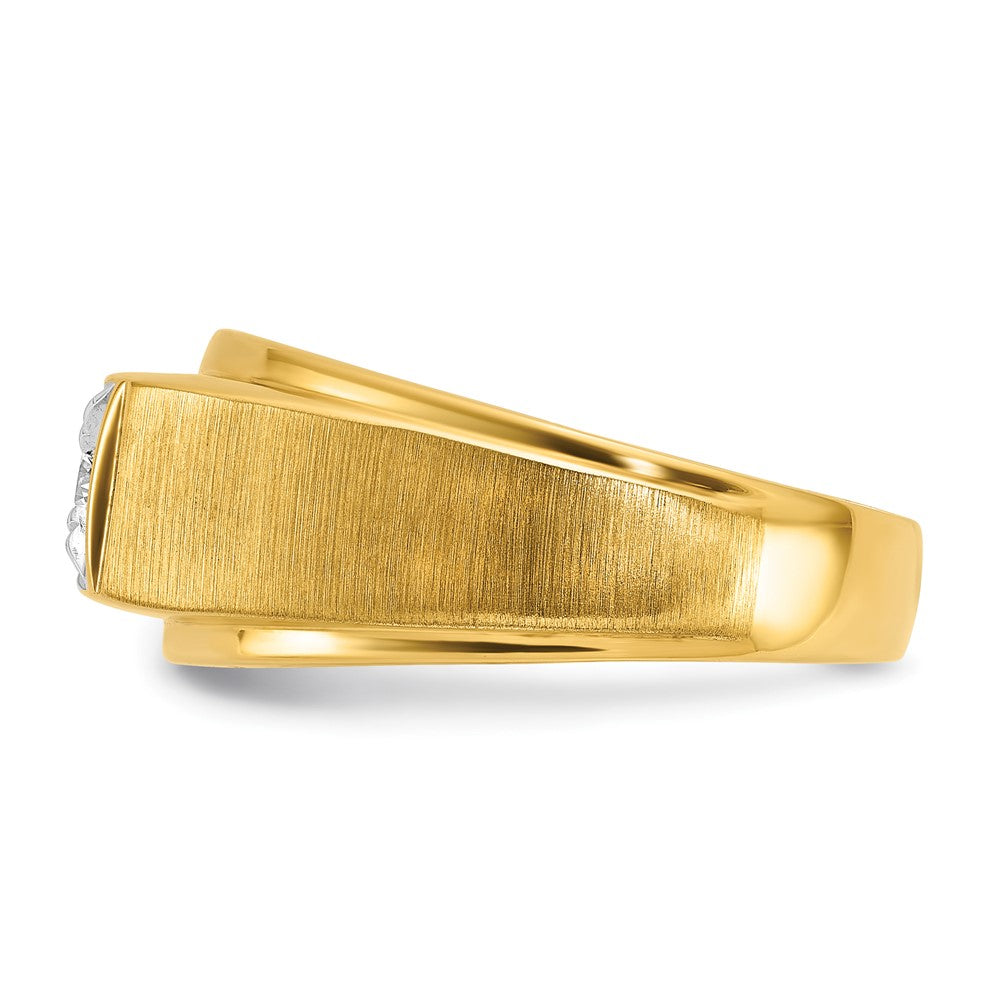IB Goodman Two-tone Mens Polished and Satin 1/6 carat Diamond Complete Ring - WBC