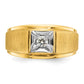 IB Goodman Two-tone Mens Polished and Satin 1/6 carat Diamond Complete Ring - WBC