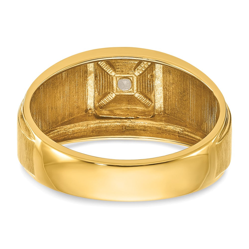 IB Goodman Two-tone Mens Polished and Satin 1/6 carat Diamond Complete Ring - WBC