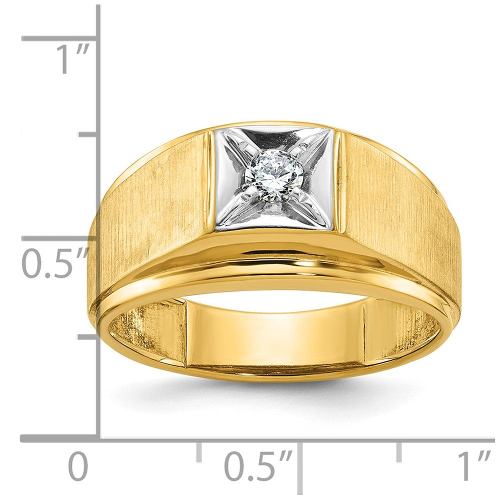 IB Goodman Two-tone Mens Polished and Satin 1/6 carat Diamond Complete Ring - WBC