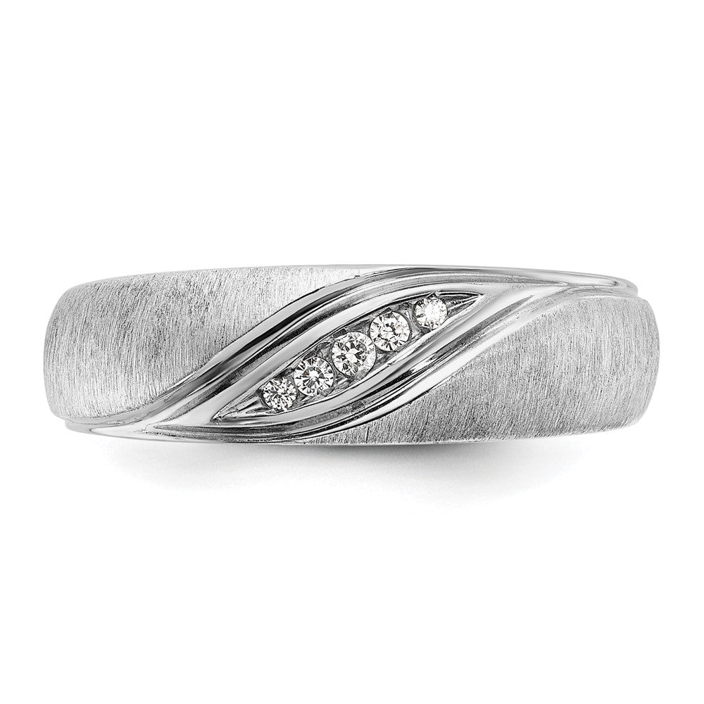IBGoodman Men's Polished and Satin 1/15 Carat AA Quality Diamond Ring - WBC